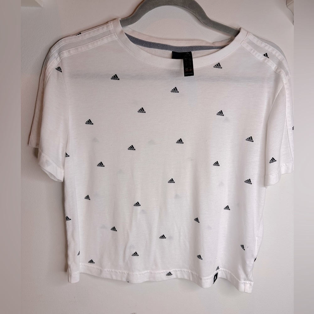Adidas Women's All Over Print Crop Tee - Picture 2 of 6